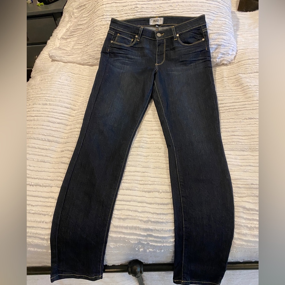 Paige women’s jeans. Dark wash. Size 30.